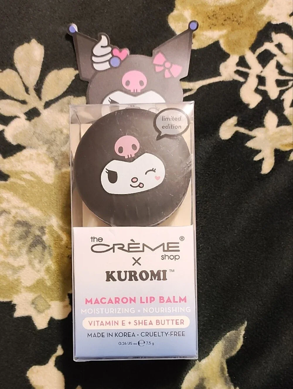 The Crème Shop x Kuromi Macaron Lip Balm - Pink/Black